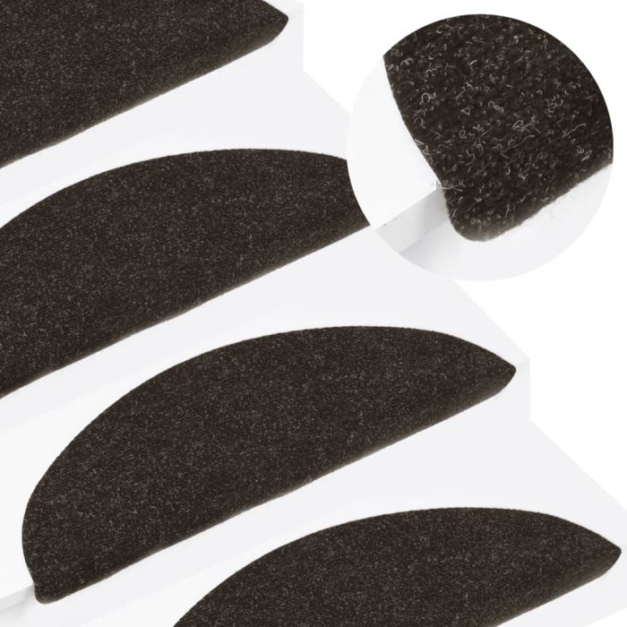 Stair Mats Self-adhesive 10 Pcs Anthracite 56x17x3cm