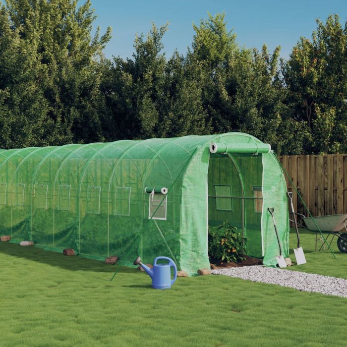Greenhouse with Steel Frame Green 28 m2 14x2x2 m