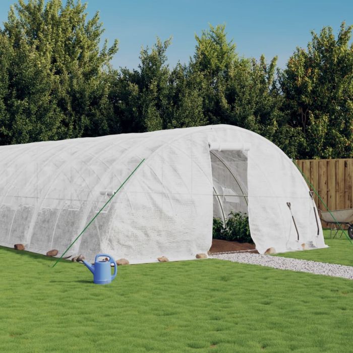 HIAHAL Greenhouse with Frame 110 sqm 22x5x2.3 m Steel - White