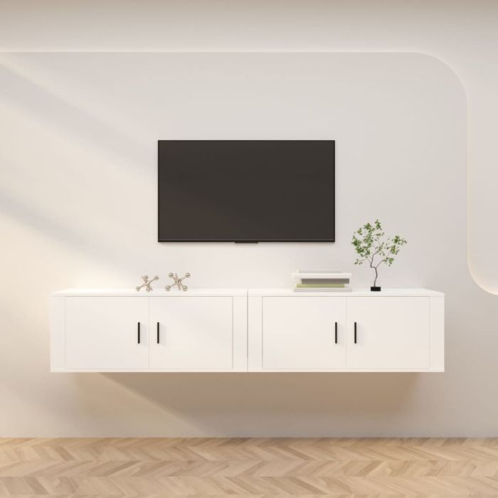 Wall-mounted TV Cabinets 2 Pieces White 100x34.5x40 cm