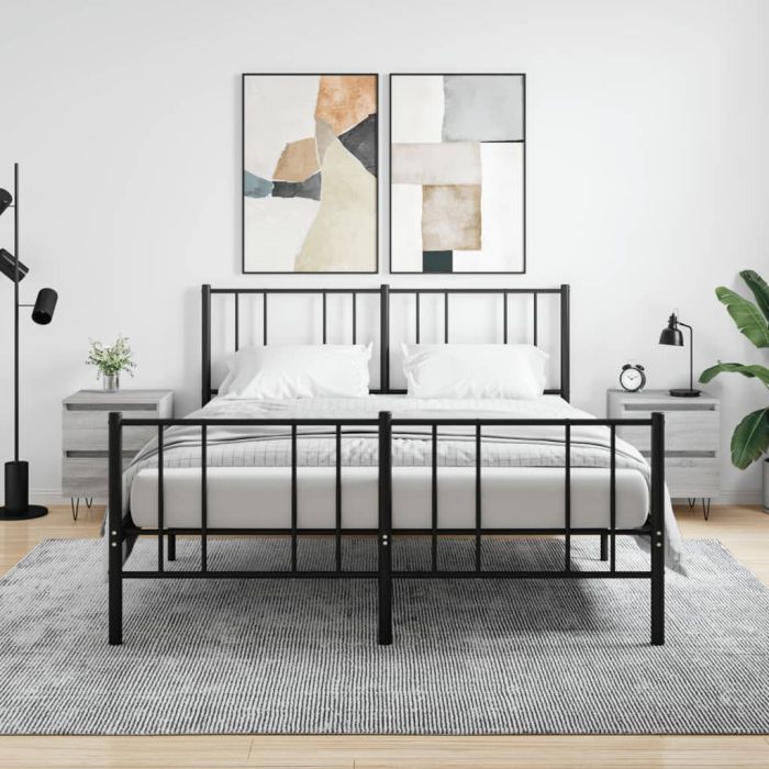 Bedside Cabinets 2 Pieces Grey Sonoma 40x35x50 cm Engineered Wood