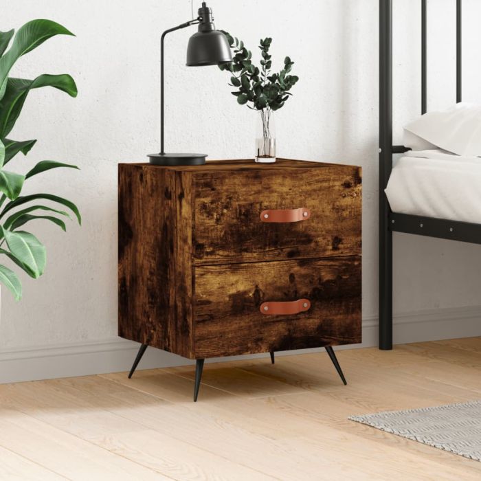 Bedside Table - ROGERS Dex Nightstand Smoked Oak 40cm
