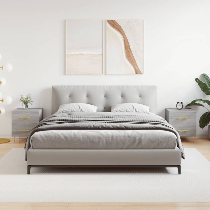 Bedside Table - ROGERS Dan 2 Piece Nightstand Grey Sonoma 40cm