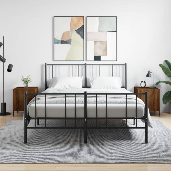 Bedside Table - MANNING Aven 2 Piece Nightstand Brown Oak 40cm