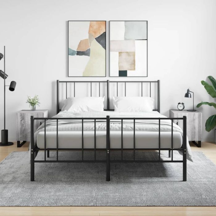 Bedside Table - MANNING Aven 2 Piece Nightstand Grey Sonoma 40cm