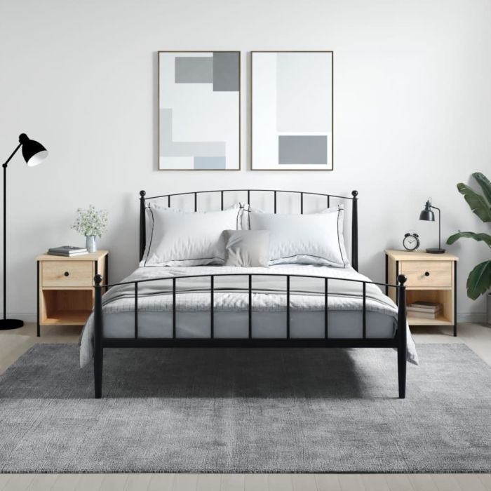 Bedside Table - LODI 2 Piece Nightstand Sonoma Oak 40cm