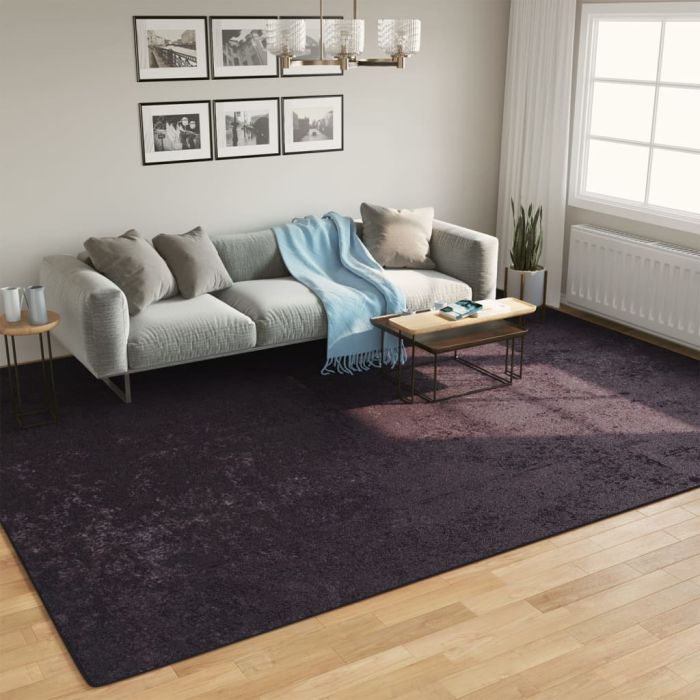 Rug Washable Anthracite 400x300cm Anti Slip