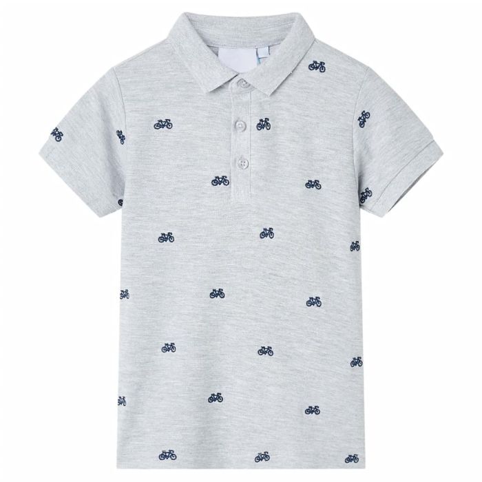 Kids' Polo Shirt Grey Melange 128