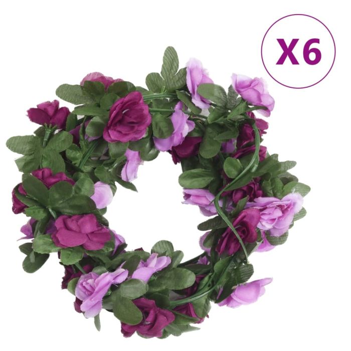 Artificial Flower Garlands 6 pcs Spring Light Purple 250 cm