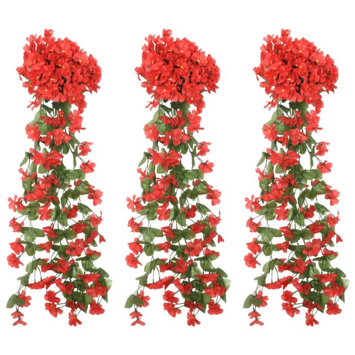 Geile Christmas Flower Garlands 3 pcs Red 85cm