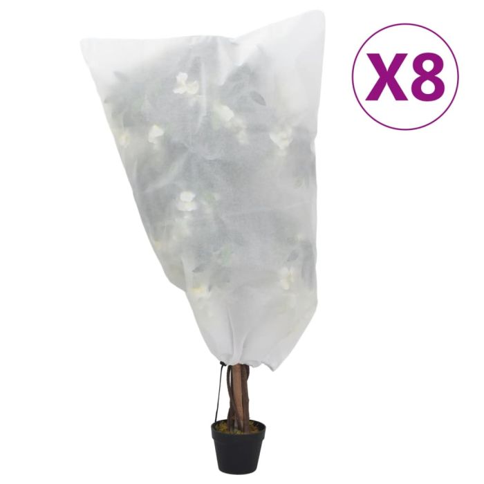 Plant Fleece Covers with Drawstring 8 pcs 70 g/m2 0.8x0.8 m