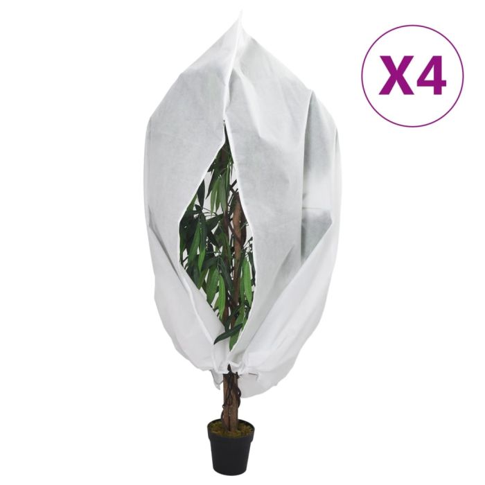Plant Fleece Covers with Zip 4 pcs 70 g/m2 3.14x2.5 m