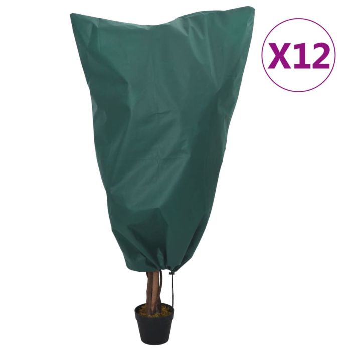 VOWICK Plant Fleece Covers with Drawstring 12 pcs 70 gsm 0.8x1.2 m