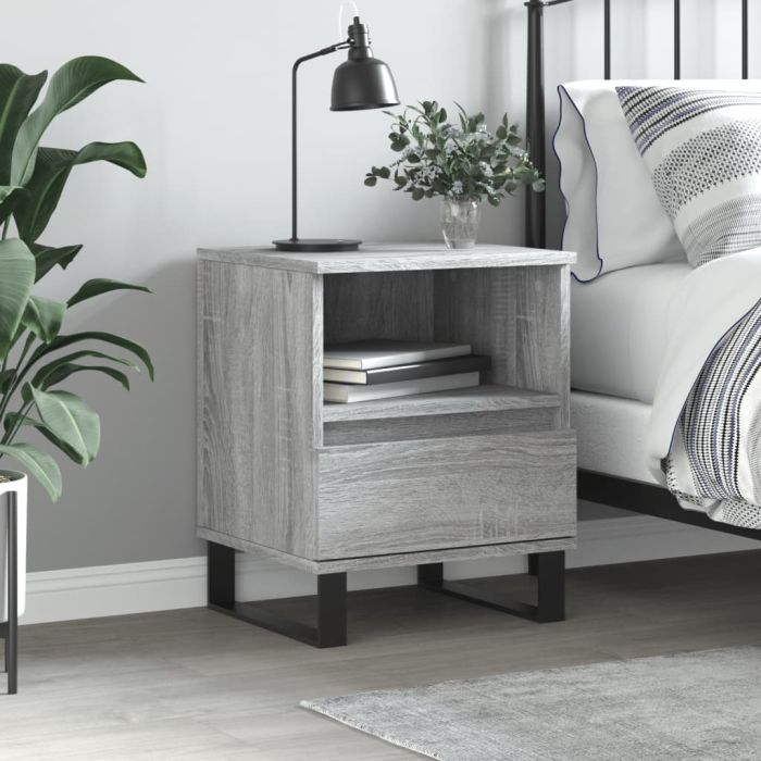 Bedside Table - PHOENIX Max Nightstand Grey Sonoma 40cm