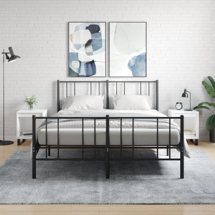 Bedside Table - PHOENIX Gabe 2 Piece Nightstand White 40cm