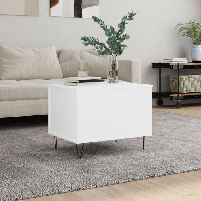 Coffee Table White 60x44.5x45 cm Engineered Wood