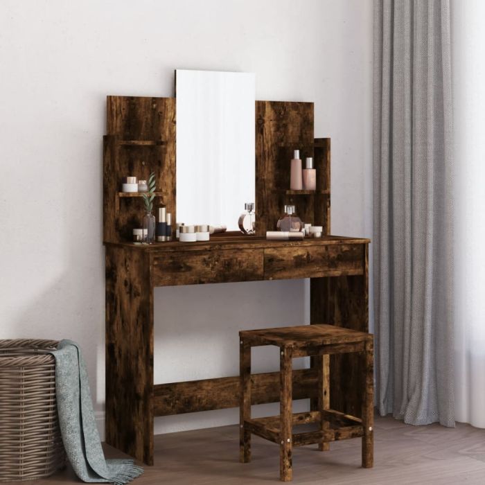 Dressing Table - SEOUL Dresser Smoked Oak 96cm