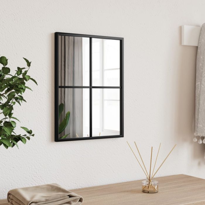 Wall Mirror Black 30x40cm Rectangle Iron