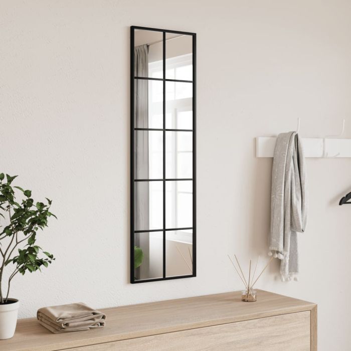 Wall Mirror Black 30x100cm Rectangle Iron