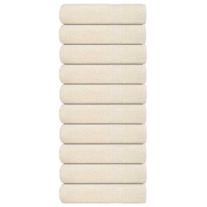 Hand Towels 10 pcs Cream 50x100 cm 360 gsm 100% Cotton