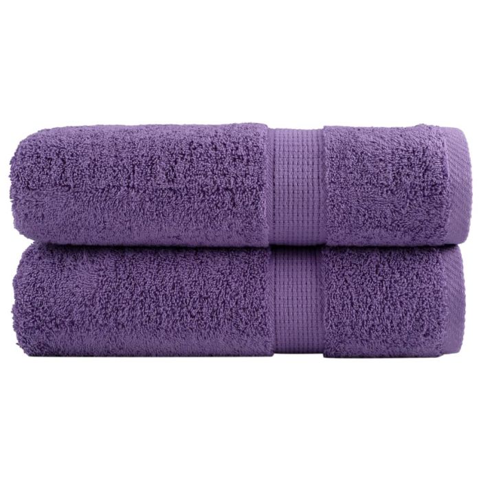 SOLMERE Premium Shower Towels 2 Pieces Purple 70x140 cm 600 gsm