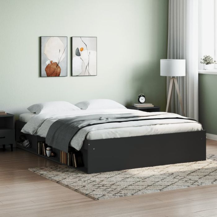 Bed Frame Black 140x190 cm