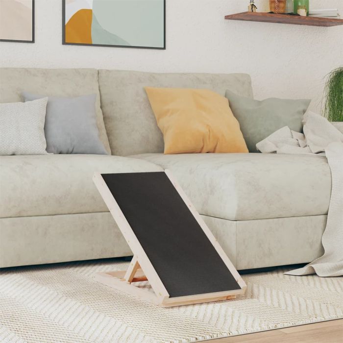 Dog Ramp Grey 70x35cm Solid Wood Fir