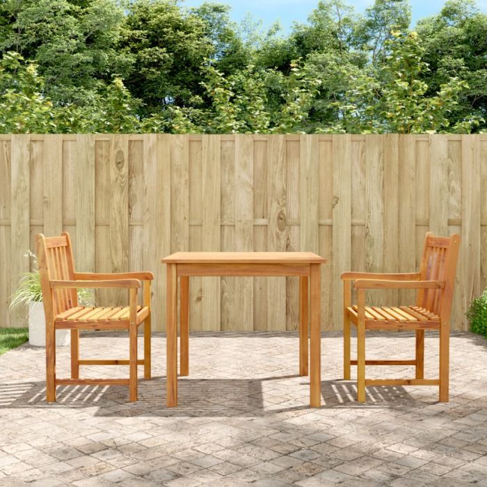 3 Pcs Garden Dining Set Solid Wood Acacia