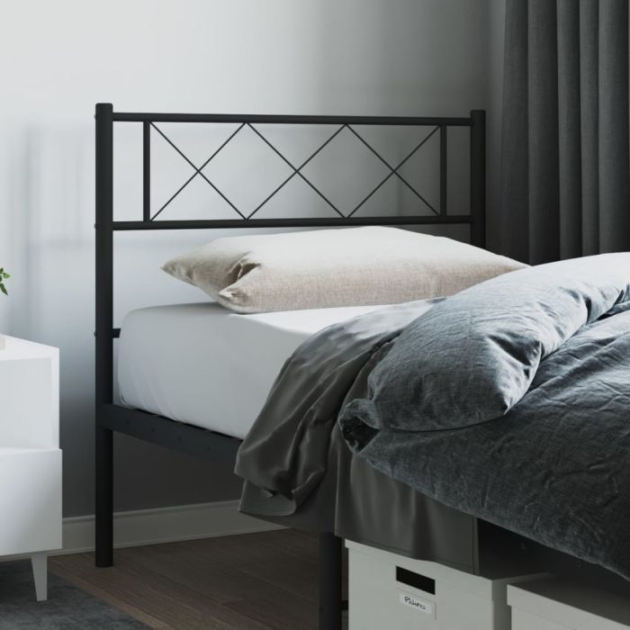 Metal Headboard Black 105x90cm