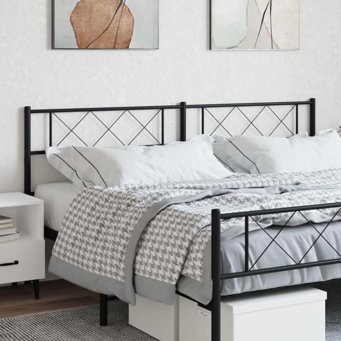 Metal Headboard Black 180cm