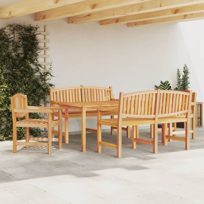 5 Pcs Garden Dining Set Solid Wood Teak