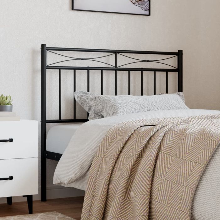 Metal Headboard Black 90cm
