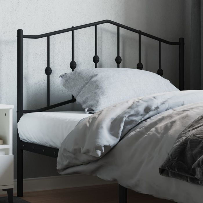 Metal Headboard Black 107cm
