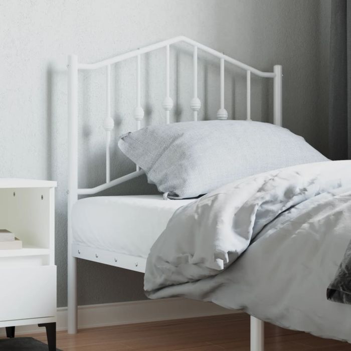 Metal Headboard White 80cm