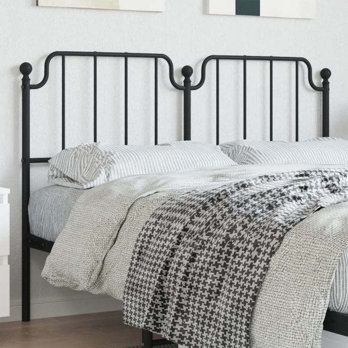 Metal Headboard Black 135cm