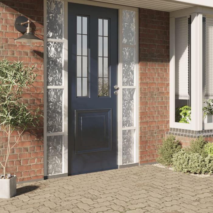 Window Films 2 pcs Frosted Flowers Pattern PVC - vid-3208981