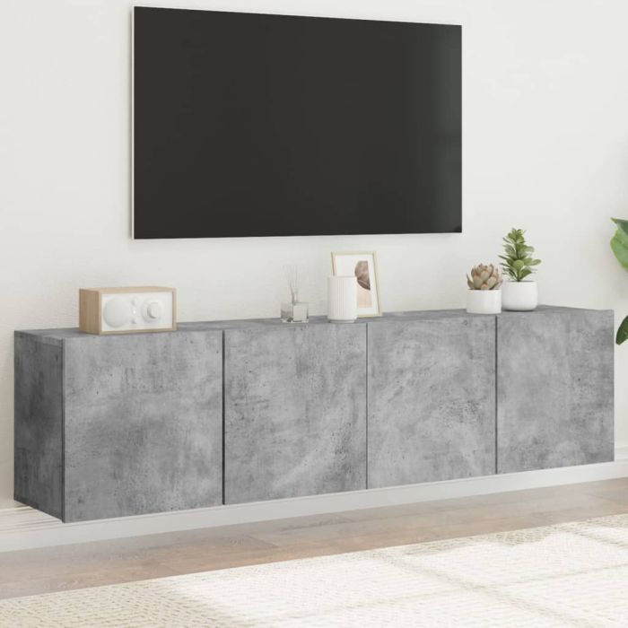 TV Cabinets Wall-mounted 2 Pieces Concrete Grey 80x30x41 cm