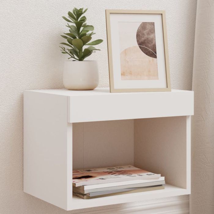 Bedside Table - Phoebe Vic Nightstand White 40cm