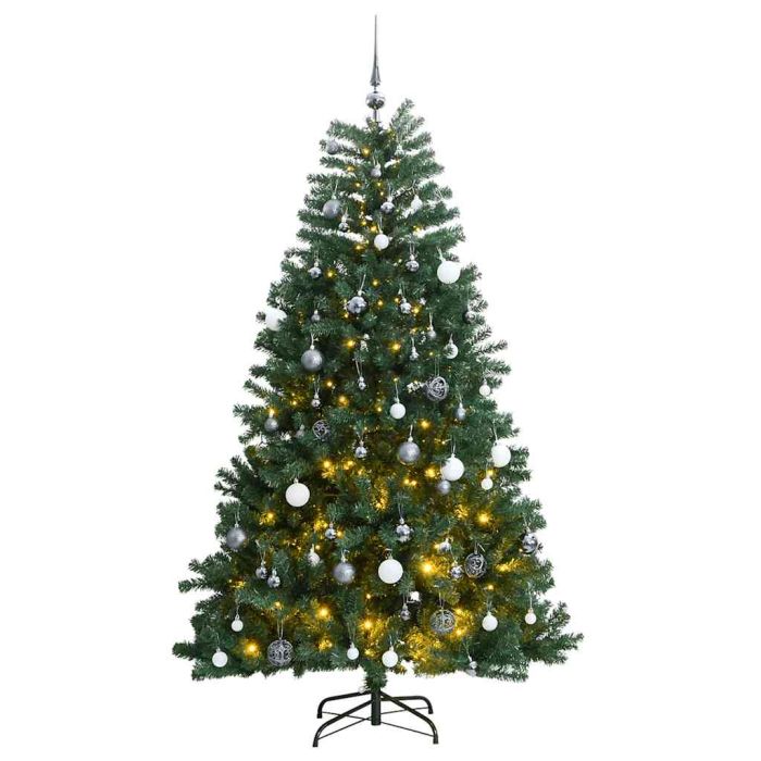 GLOWIN Artificial Hinged Christmas Tree 300 LEDs & Ball Set 240 cm