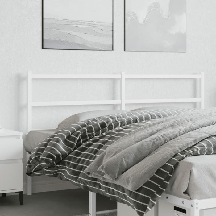 Metal Headboard White 160cm