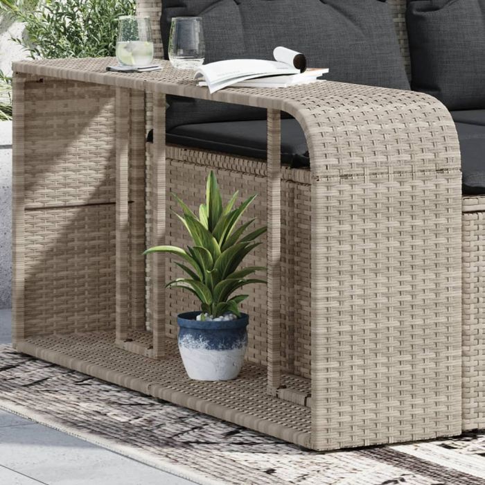 Storage Shelves 2 pcs Light Grey Poly Rattan