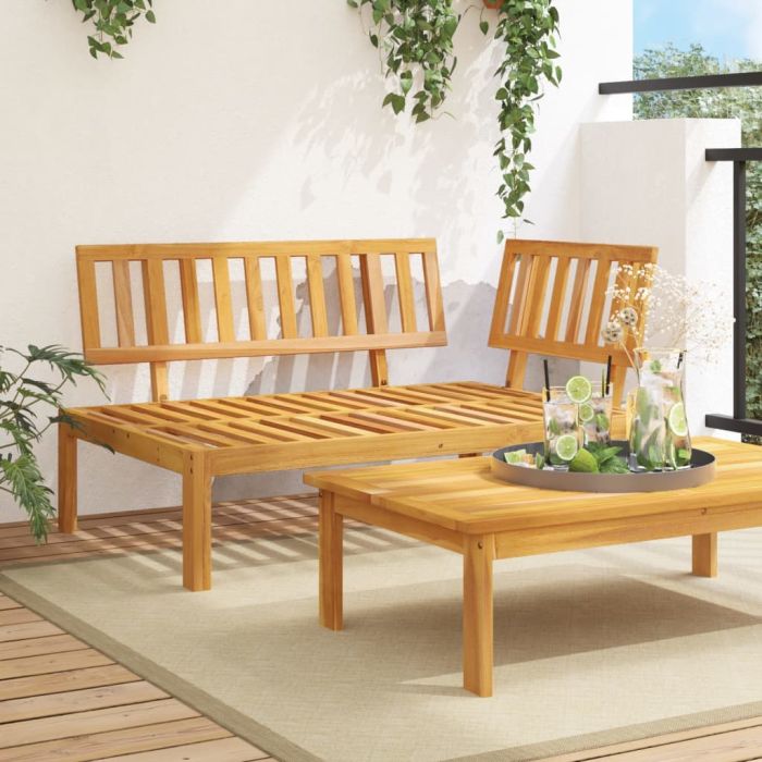 Garden Pallet Corner Sofa Solid Wood Acacia - vid-365844