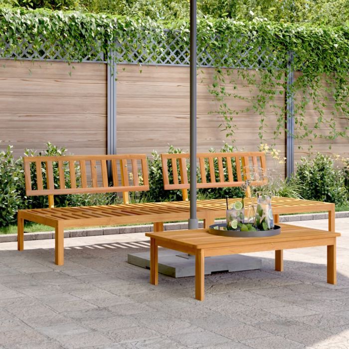 Garden Pallet Middle Sofas 2 pcs Solid Wood Acacia - vid-365847