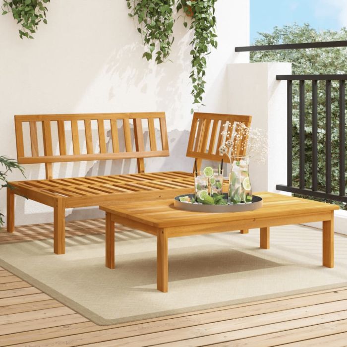 Garden Pallet Sofa Set 2 pcs Solid Wood Acacia - vid-365848