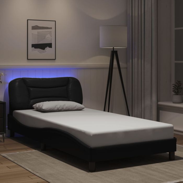 Bedframe with LED Black 100x200cm