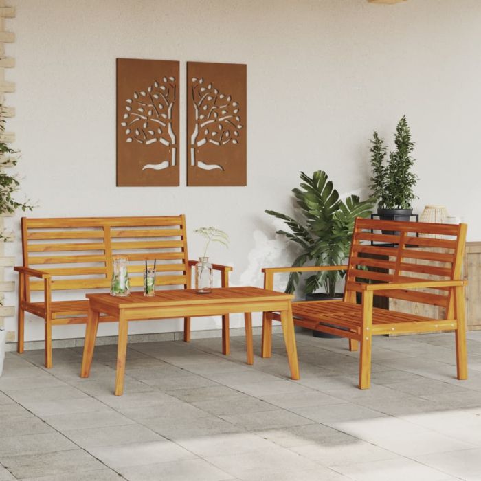 3 Piece Garden Lounge Set Solid Wood Acacia - vid-3211797