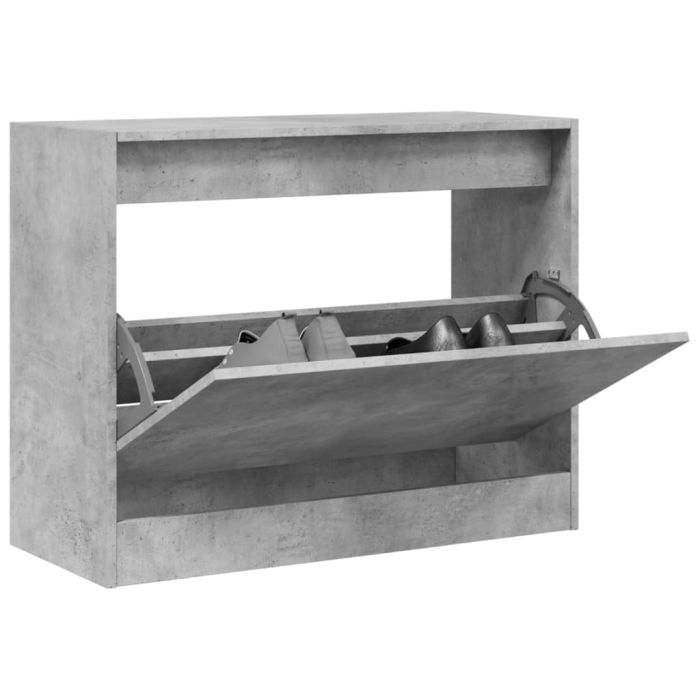 Shoe Cabinet Concrete Grey 80x34x63 cm Engineered Wood