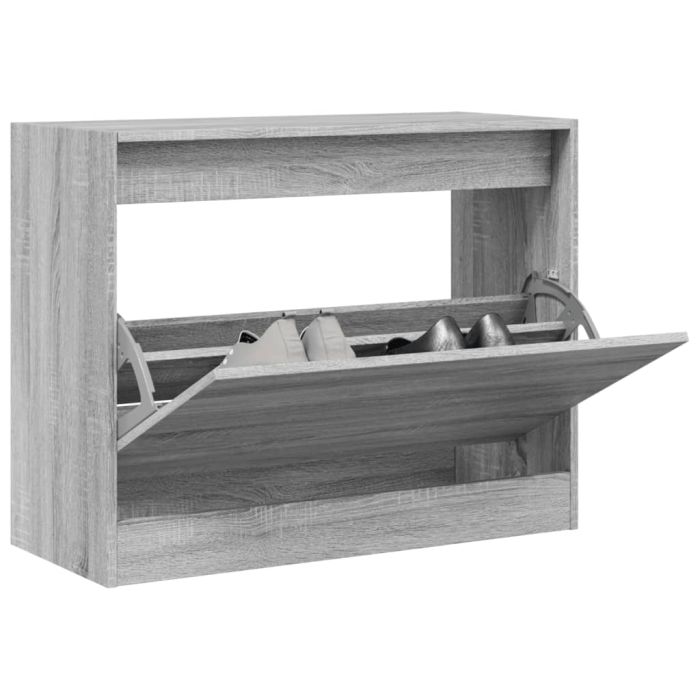 Shoe Cabinet Grey Sonoma 80x34x63 cm Engineered Wood