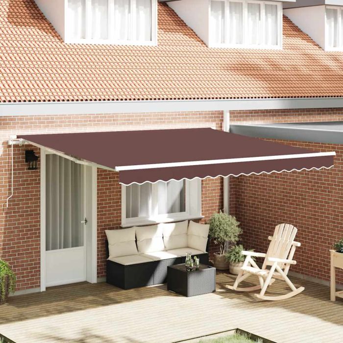 Manual Retractable Awning Brown 400x300 cm