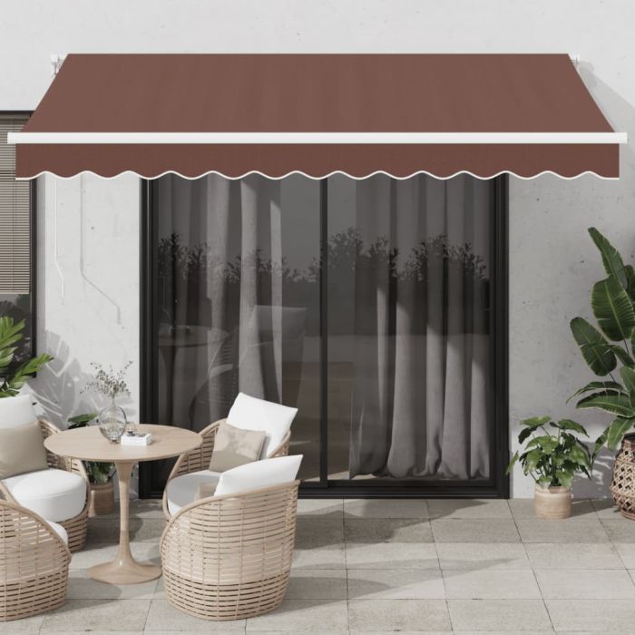 Manual Retractable Awning Brown 350x250 cm